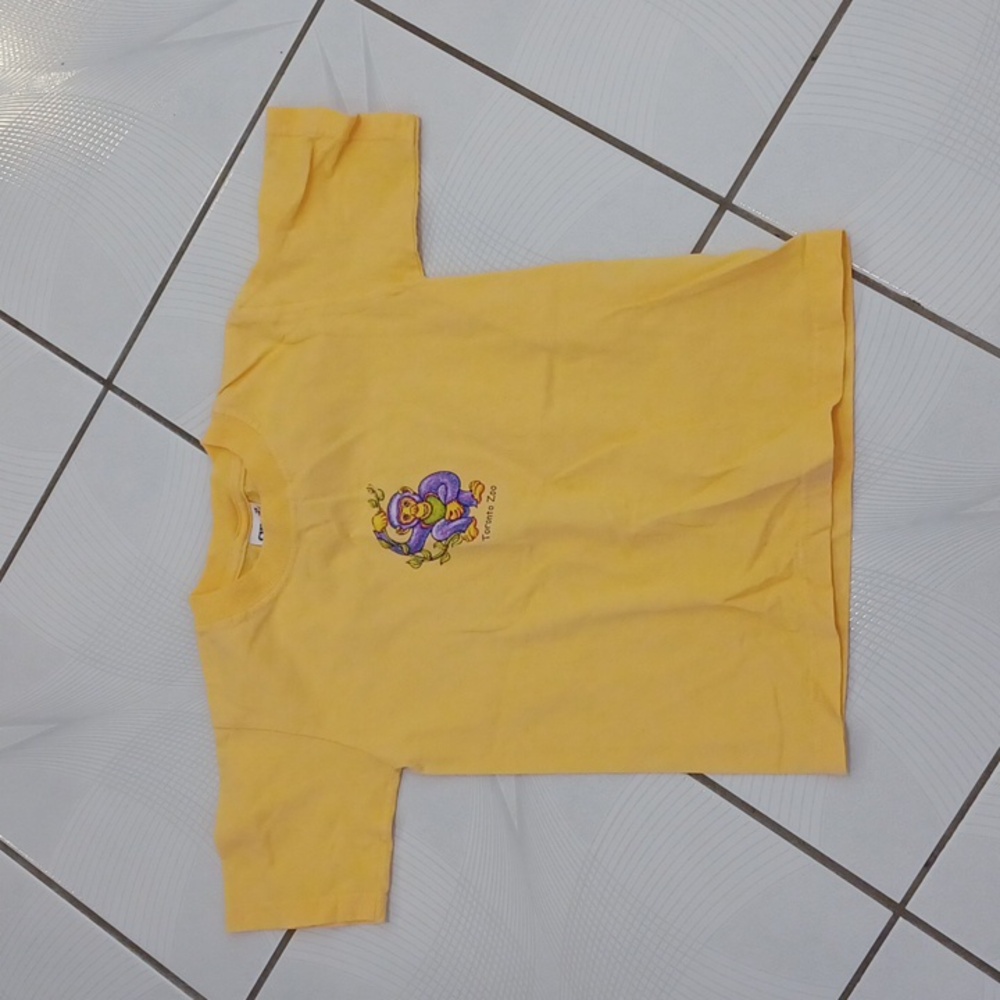 4/$30 Yellow Monkey Print Tee - Size XS (Youth)